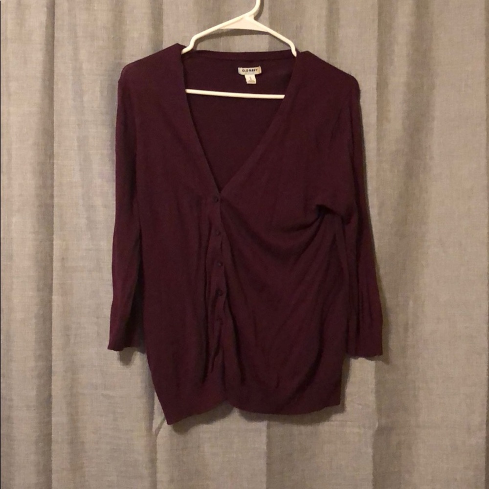 Purple cardigan